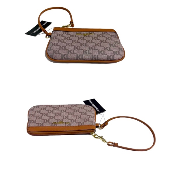 NWT Karl Lagerfeld Almond/Taupe Wristlet / Clutch / Bag - Picture 5 of 15